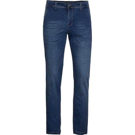 Coveri Collection jeans elasticizzato tasca america middle blu con baffature