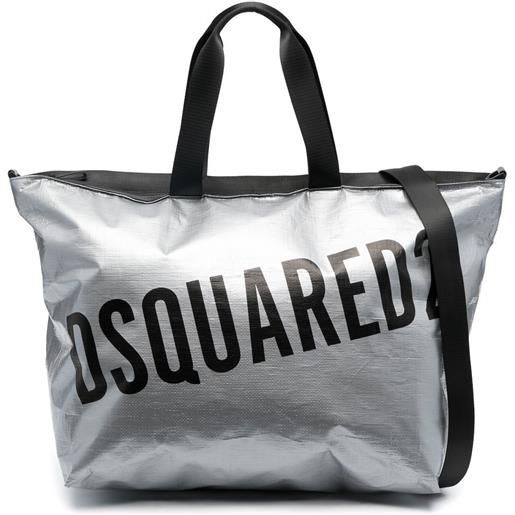Dsquared2 - borsa tote effetto metallizzato con stampa logo uni