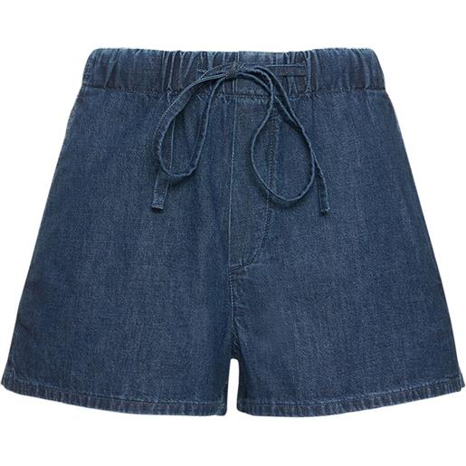 VALENTINO shorts in denim chambray con logo