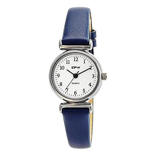 ALCENTIS - orologio al quarzo piccolo quadrante da donna - meccanismo giapponese - cinturino in pelle - numeri arabi ad alto contrasto, bracciale blu marino, cinghia
