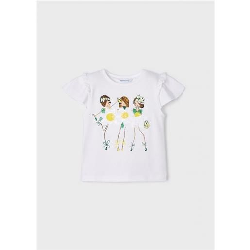 MAYORAL CLASSIC 3055 mayoral maglietta manica corta bambina fiore bianco mimosa