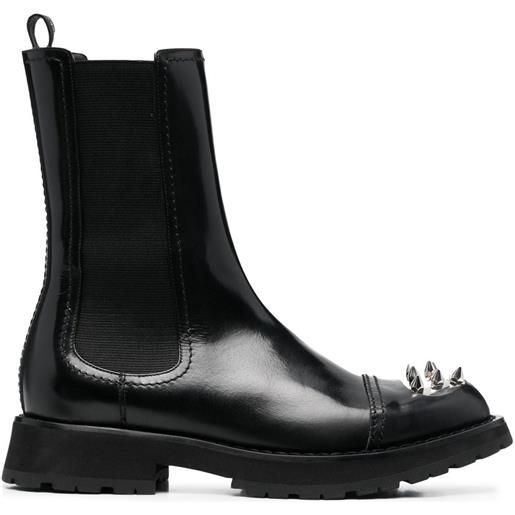 Alexander McQueen stivali chelsea con borchie - nero