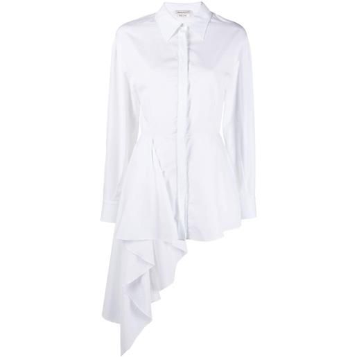 Alexander McQueen camicia asimmetrica - bianco