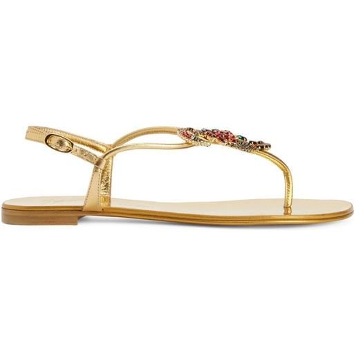 Giuseppe Zanotti sandali con suola piatta tropical beach - oro
