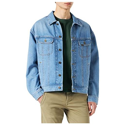 Lee relaxed rider jacket, giacca in denim uomo, grigio (stone free), s