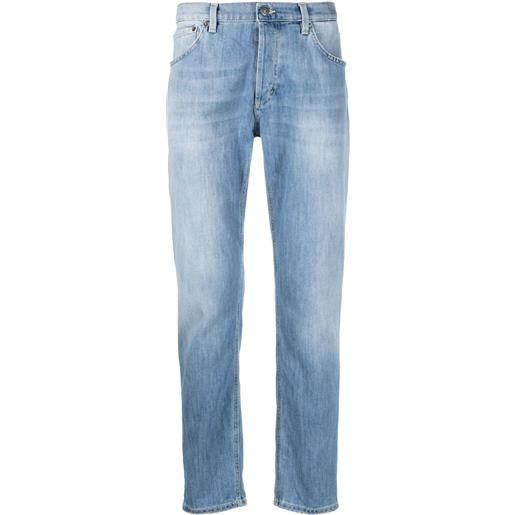 DONDUP jeans dritti con effetto schiarito - blu