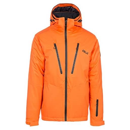 Trespass dlx - giacca da sci da uomo, impermeabile, antivento e impermeabile, taglia s, colore: arancione