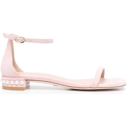 Stuart Weitzman sandali a punta aperta con decorazione di perle - rosa