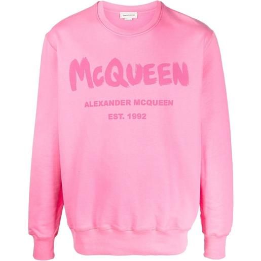 Alexander McQueen felpa girocollo con stampa - rosa