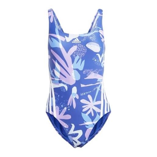 adidas ib5994 floral 3s suit costume da nuoto semi lucid blue/white 40