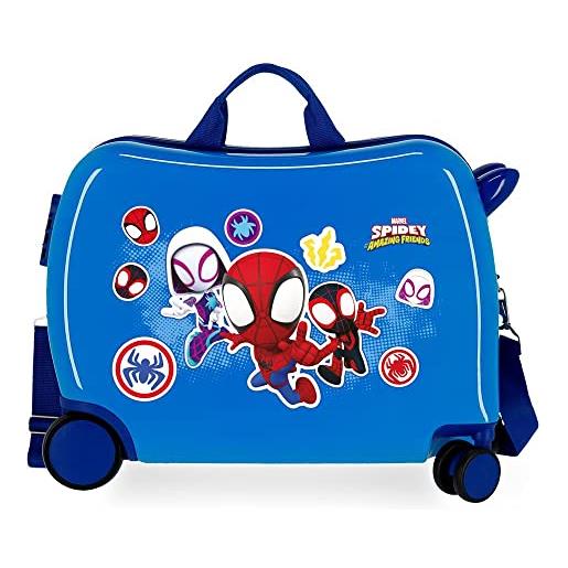 Marvel spiderman go webs go valigia per bambini blu 50x39x20 cm abs rigido chiusura a combinazione laterale 34l 1,8 kg 4 ruote bagaglio a mano