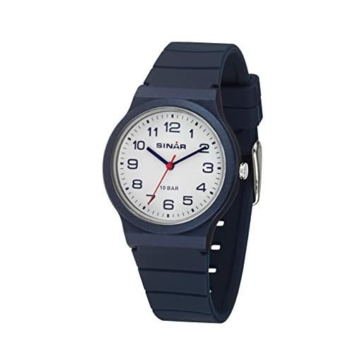 Sinar xb-18-20 - orologio da polso per bambini, analogico, al quarzo, 10 bar, con cinturino in silicone, colore: blu scuro, blu, classico