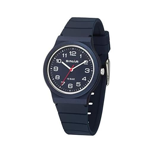 Sinar xb-18-22 - orologio da polso per bambini, analogico, al quarzo, 10 bar, con cinturino in silicone, colore: blu scuro, blu, classico