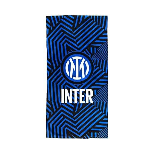 Inter telo mare in spugna, 70x140, logo Inter, 100% cotone, prodotto ufficiale, grafica nerazzurra