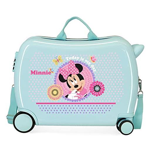 Disney minnie today is my day valigia per bambini blu 50x39x20 cm abs rigido chiusura a combinazione laterale 34l 1,8 kg 4 ruote bagaglio a mano