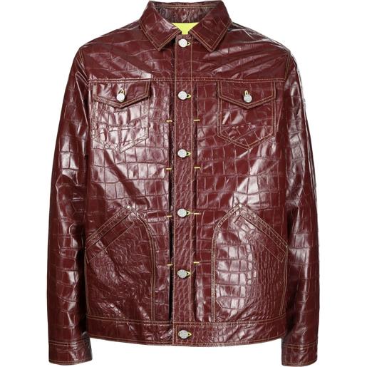 Palmer giacca con effetto coccodrillo - rosso