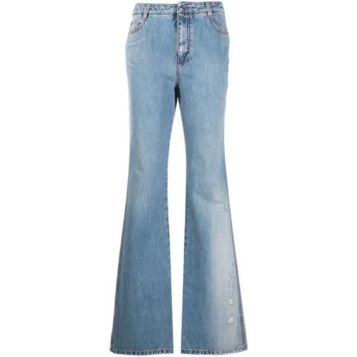 Ermanno Scervino jeans svasati con effetto schiarito - blu