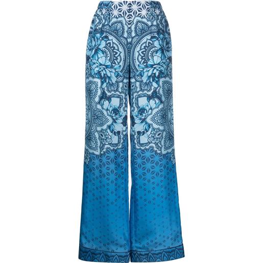 Alberta Ferretti pantaloni ampi con stampa grafica - blu