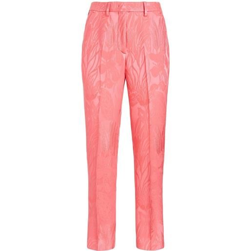 ETRO pantaloni crop con ricamo - rosa