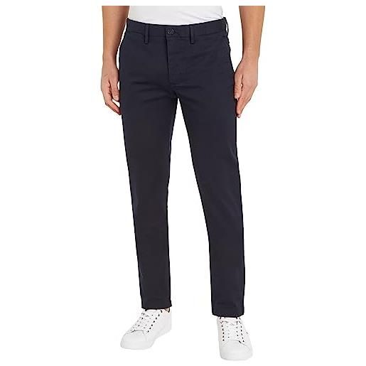 Tommy Hilfiger pantaloni uomo core bleecker 1985 pima cotton chino, blu (desert sky), 33w / 32l