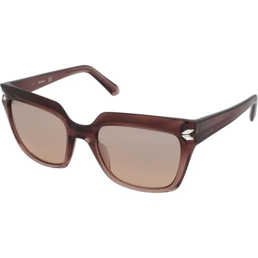 Swarovski sk0170 74g | occhiali da sole graduati o non graduati | plastica | quadrati | viola, trasparente | adrialenti