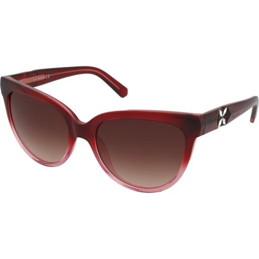 Swarovski sk0187 71f | occhiali da sole graduati o non graduati | plastica | cat eye | rosso, rosa, trasparente | adrialenti