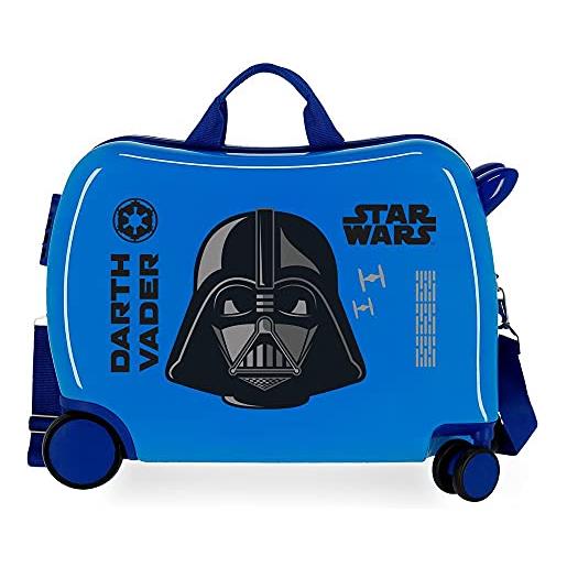 Star Wars darth vader - valigia per bambini, blu, 50 x 38 x 20 cm, rigida abs, chiusura a combinazione laterale, 34 l, 1,8 kg, 4 ruote, bagaglio a mano
