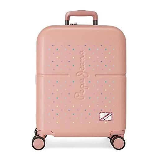 Pepe Jeans carina valigia cabina rosa 40x55x20 cm abs rigido chiusura tsa integrata 37l 2,74 kg 4 doppie ruote bagaglio a mano estensibile