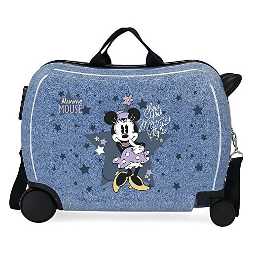 Disney minnie style valigia per bambini blu 50x39x20 cm abs rigido chiusura a combinazione laterale 34l 1,8 kg 4 ruote bagaglio a mano