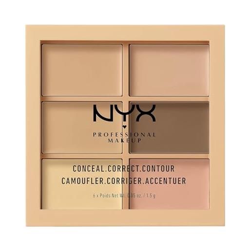 Nyx professional makeup palette conceal, correct, contour correttori, texture cremosa, tonalità light