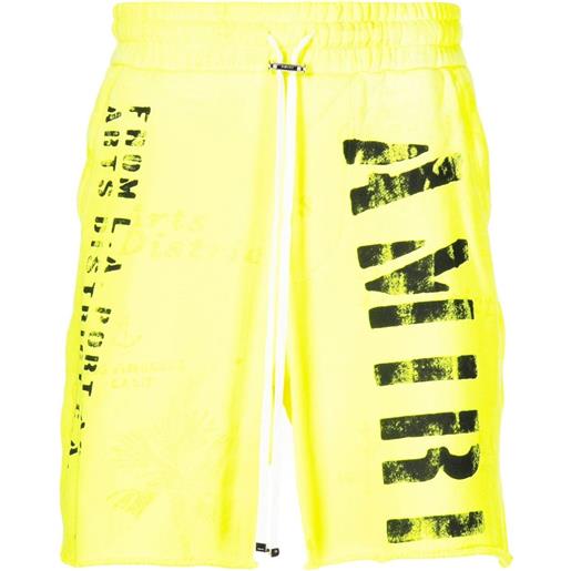 AMIRI shorts sportivi con stampa - giallo