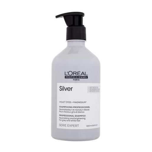 L'Oréal Professionnel silver professional shampoo 500 ml shampoo per il recupero dei capelli bianchi e grigi per donna