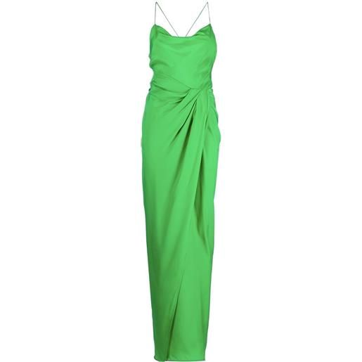 GAUGE81 abito lungo shiroi drappeggiato - verde