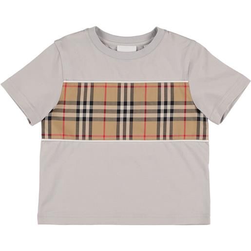 BURBERRY t-shirt in jersey in cotone / inserti check