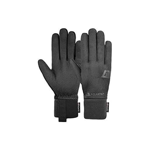 Reusch power stretch touch-tec - guanti sportivi ad asciugatura rapida, per corsa, ciclismo, escursionismo, touch screen, colore nero, 7,5
