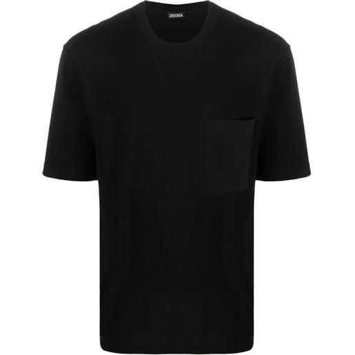 Zegna t-shirt con taschino - nero