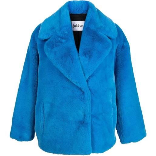 Jakke cappotto in finta pelliccia rita - blu