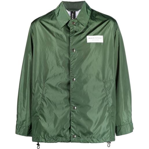 Mackintosh giacca-camicia a maniche lunghe con applicazione - verde