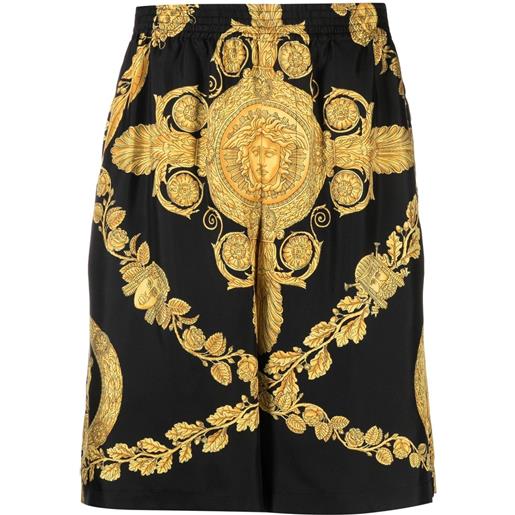 Versace shorts con stampa barocca - nero