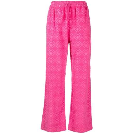 Marine Serre pantaloni sportivi con effetto jacquard - rosa
