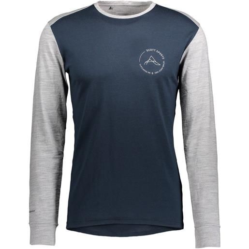 Scott defined merino long sleeve t-shirt blu s uomo