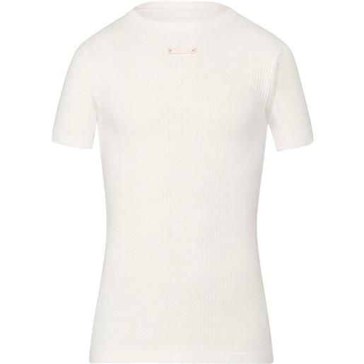 Maison Margiela t-shirt fancy a coste - bianco