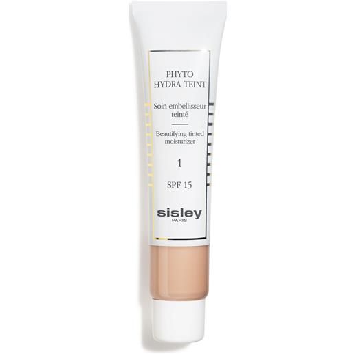 Sisley phyto hydra teint spf15 40ml crema viso colorata antimperfezioni, fondotinta crema 1 light