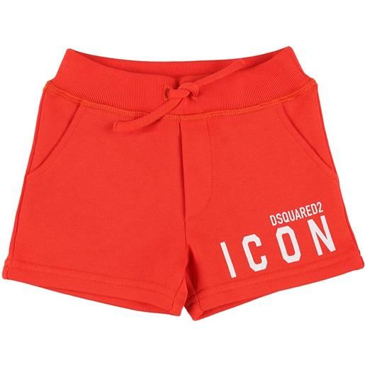 DSQUARED2 shorts in felpa di cotone con logo