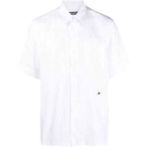 Dolce & Gabbana camicia con placca logo - bianco