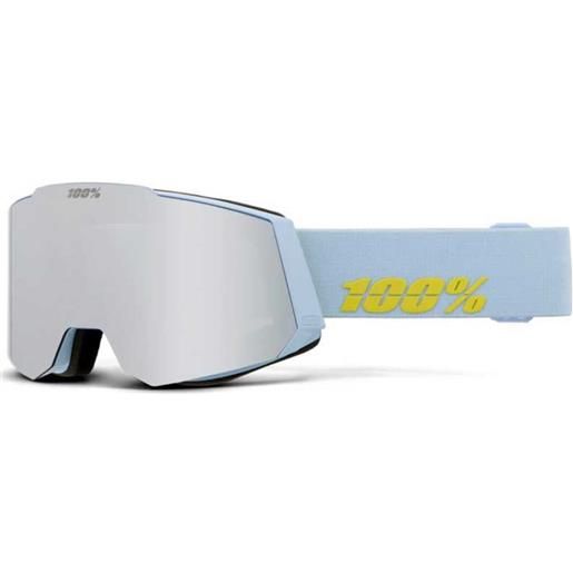 100percent snowcraft hiper ski goggles blu mirror silver flash lens/cat1