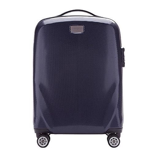 WITTCHEN pc ultra light bagaglio a mano piccola valigia valigia da viaggio valigia da cabina in policarbonato quattro ruote doppie lucchetto tsa manico alluminio telescopico taglia s blu scuro