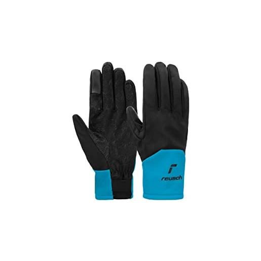 Reusch vertical touch-tec - guanti da sci, antivento, extra traspiranti, con touchscreen, colore: nero/blu, 6