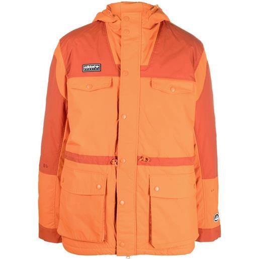 adidas giacca con cappuccio - arancione