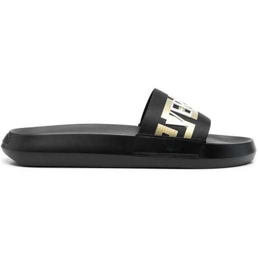 Versace sandali slides con applicazione - nero
